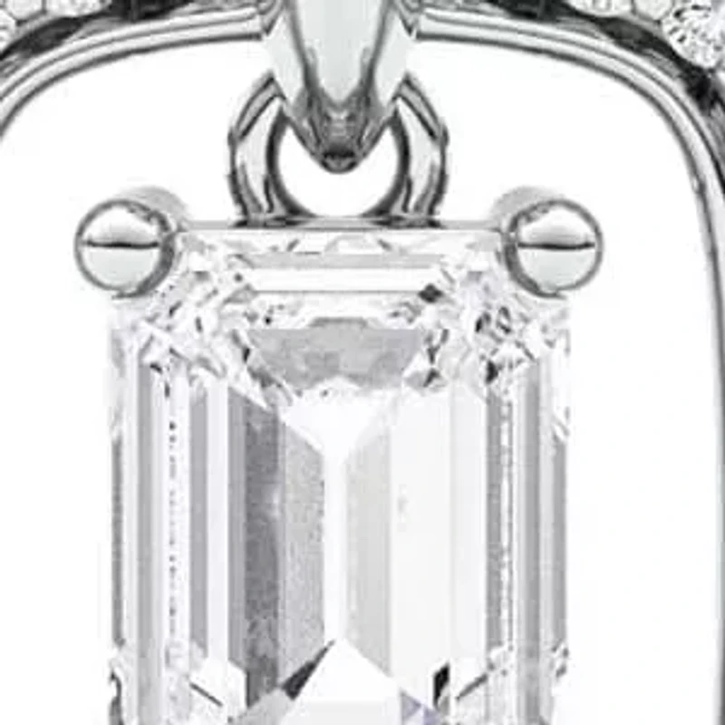 1.47 ct. tw. Lab Created Moissanite Emerald Halo Pendant Necklace in Sterling Silver