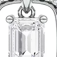 1.47 ct. tw. Lab Created Moissanite Emerald Halo Pendant Necklace in Sterling Silver