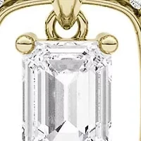 1.47 ct. tw. Lab Created Moissanite Emerald Halo Pendant Necklace in Sterling Silver 14K Vermeil