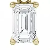 2.01 ct. tw. Lab Created Moissanite Emerald Halo Hoop Earrings in Sterling Silver 14K Vermeil