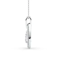 1.93 ct. tw. Lab Created Moissanite Pear Halo Pendant Necklace in Sterling Silver