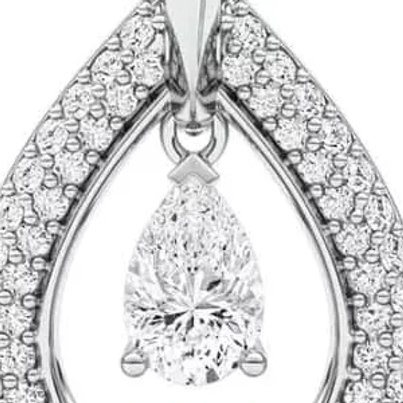 2.56 ct. tw. Lab Created Moissanite Pear Teardrop Hoop Earrings in Sterling Silver