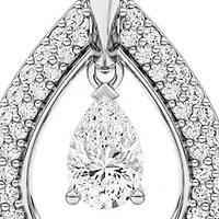 2.56 ct. tw. Lab Created Moissanite Pear Teardrop Hoop Earrings in Sterling Silver