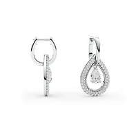 2.56 ct. tw. Lab Created Moissanite Pear Teardrop Hoop Earrings in Sterling Silver