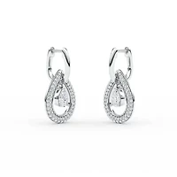 2.56 ct. tw. Lab Created Moissanite Pear Teardrop Hoop Earrings in Sterling Silver