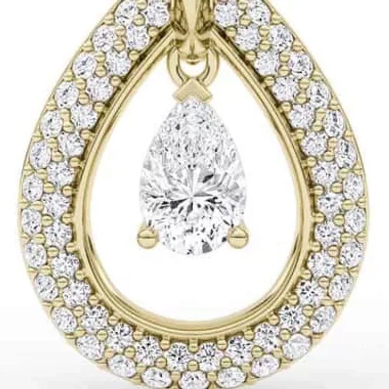 2.56 ct. tw. Lab Created Moissanite Pear Teardrop Hoop Earrings in Sterling Silver 14K Vermeil