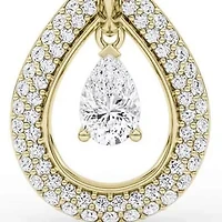 2.56 ct. tw. Lab Created Moissanite Pear Teardrop Hoop Earrings in Sterling Silver 14K Vermeil