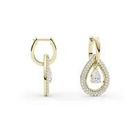 2.56 ct. tw. Lab Created Moissanite Pear Teardrop Hoop Earrings in Sterling Silver 14K Vermeil