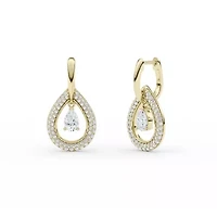 2.56 ct. tw. Lab Created Moissanite Pear Teardrop Hoop Earrings in Sterling Silver 14K Vermeil