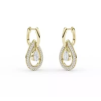 2.56 ct. tw. Lab Created Moissanite Pear Teardrop Hoop Earrings in Sterling Silver 14K Vermeil