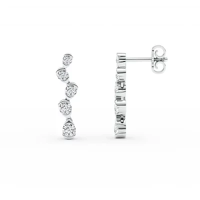 0.78 ct. tw. Lab Created Moissanite Geometric Stud Earrings in Sterling Silver