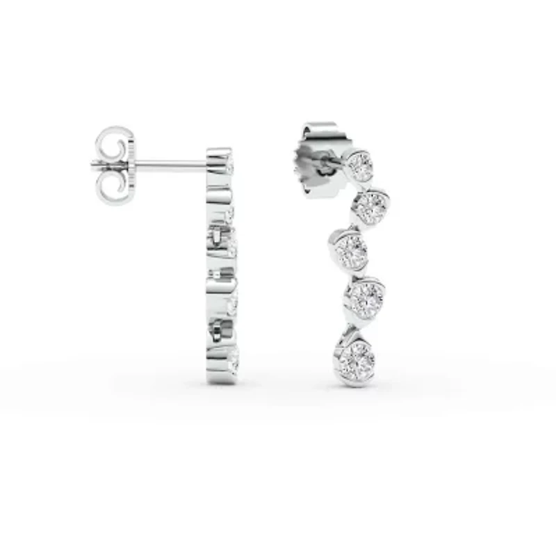 0.78 ct. tw. Lab Created Moissanite Geometric Stud Earrings in Sterling Silver