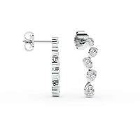 0.78 ct. tw. Lab Created Moissanite Geometric Stud Earrings in Sterling Silver