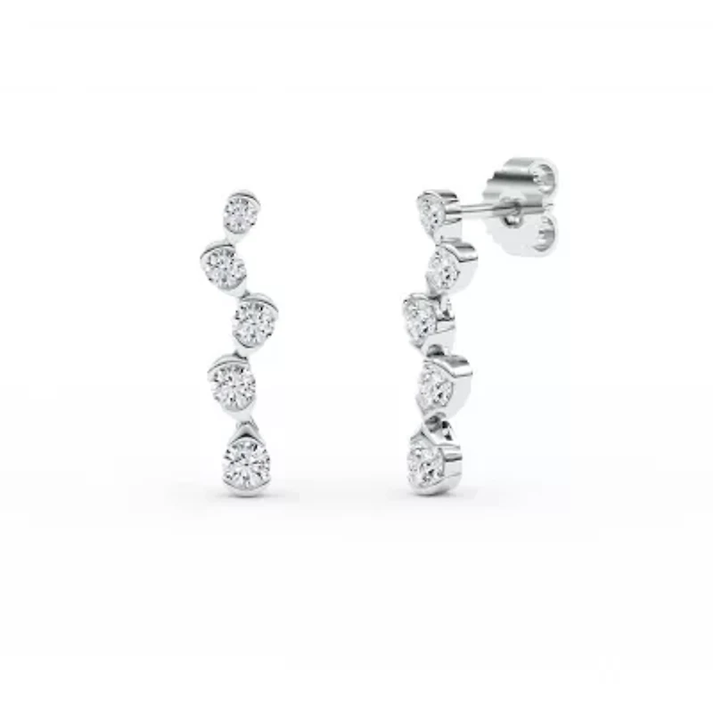 0.78 ct. tw. Lab Created Moissanite Geometric Stud Earrings in Sterling Silver