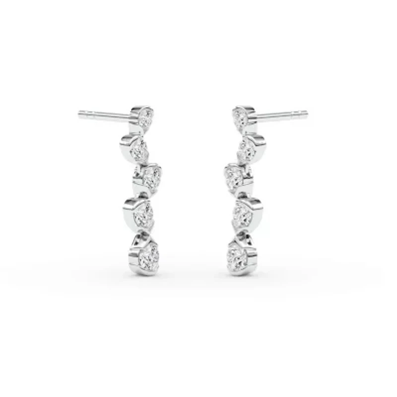 0.78 ct. tw. Lab Created Moissanite Geometric Stud Earrings in Sterling Silver