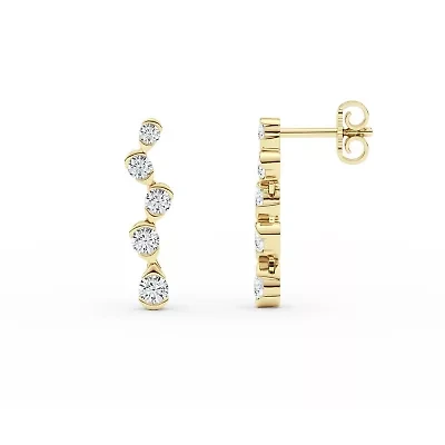 0.78 ct. tw. Lab Created Moissanite Geometric Stud Earrings in Sterling Silver 14K Vermeil