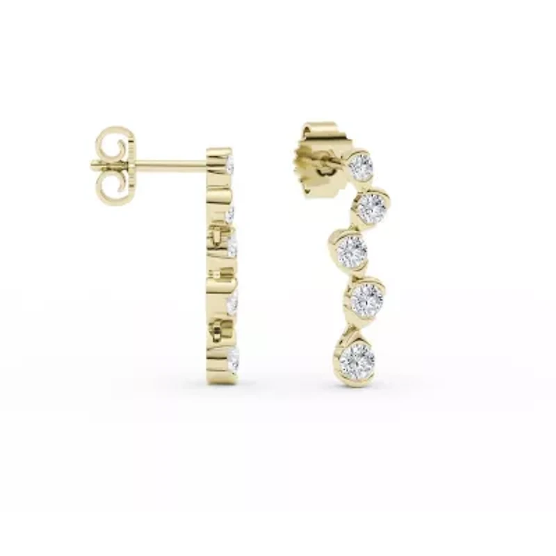 0.78 ct. tw. Lab Created Moissanite Geometric Stud Earrings in Sterling Silver 14K Vermeil