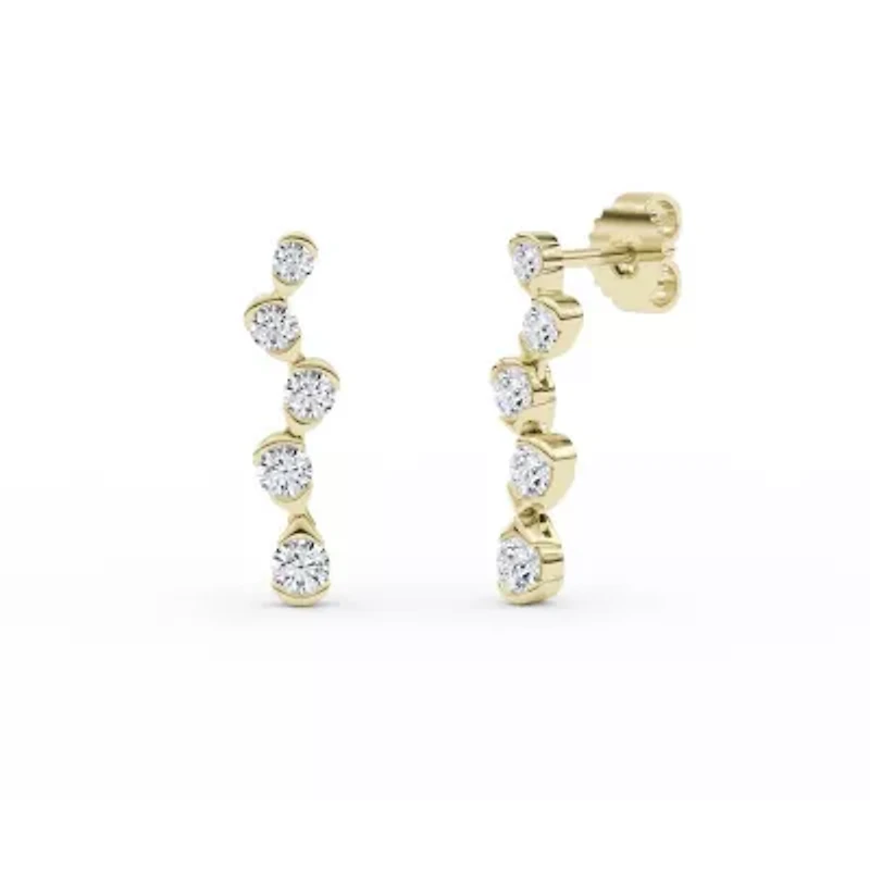 0.78 ct. tw. Lab Created Moissanite Geometric Stud Earrings in Sterling Silver 14K Vermeil
