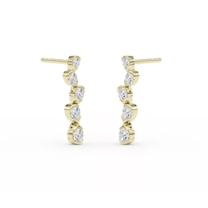 0.78 ct. tw. Lab Created Moissanite Geometric Stud Earrings in Sterling Silver 14K Vermeil