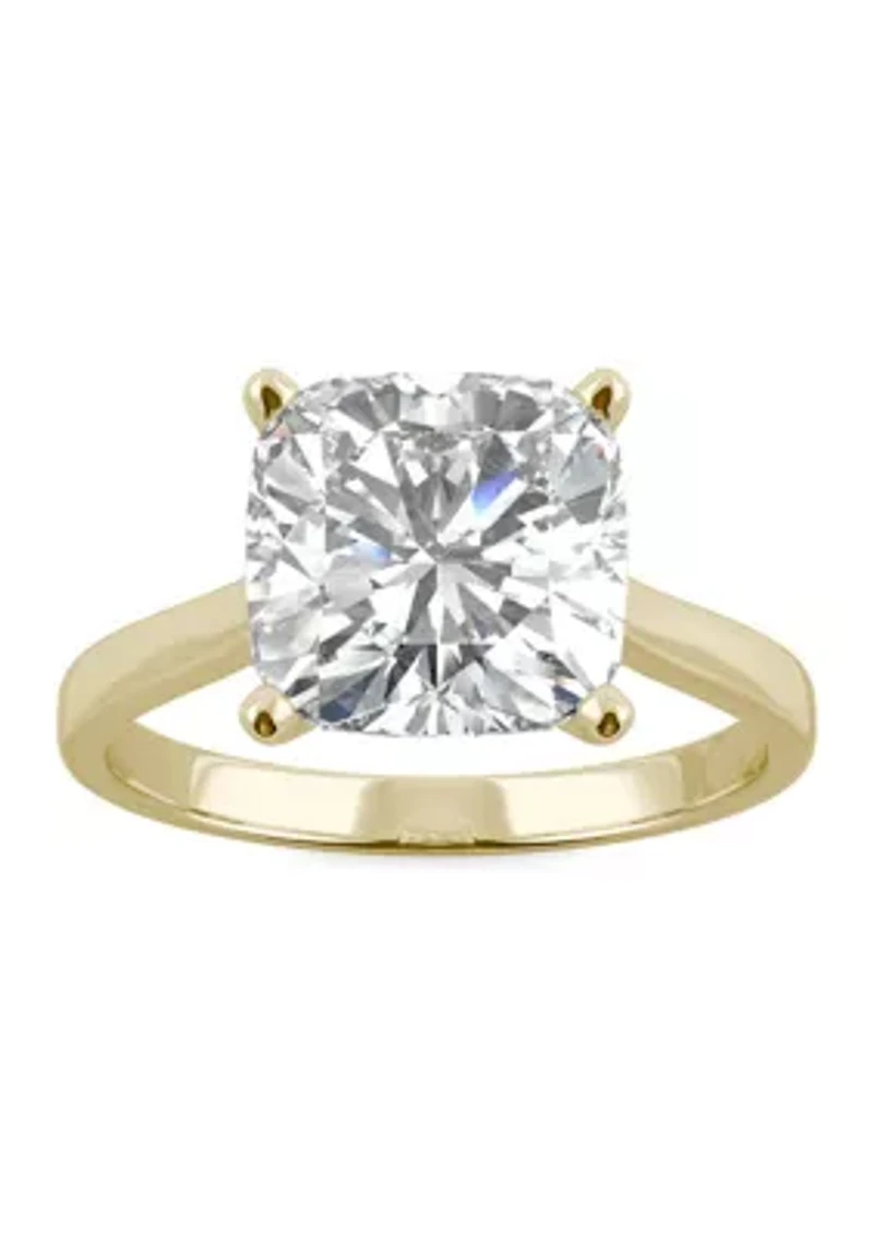 3.3 ct. t.w. Moissanite Cushion Solitaire Ring 14K Yellow Gold