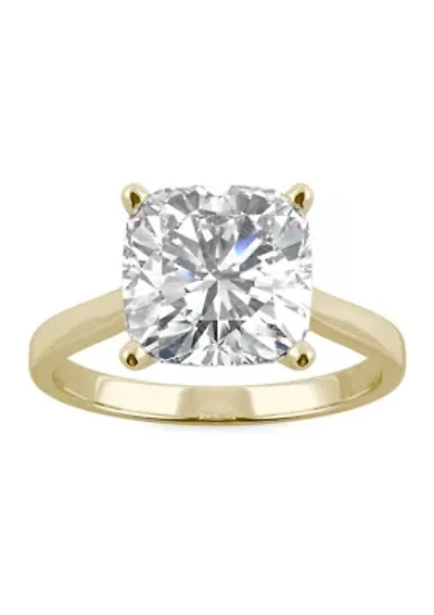 3.3 ct. t.w. Moissanite Cushion Solitaire Ring 14K Yellow Gold