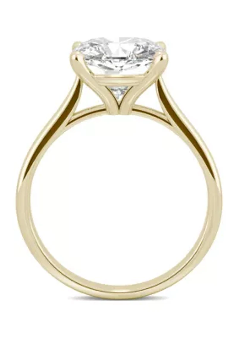 3.3 ct. t.w. Moissanite Cushion Solitaire Ring 14K Yellow Gold