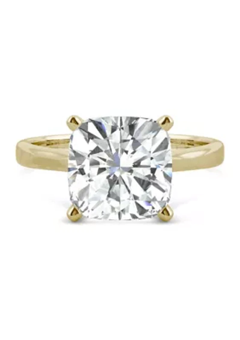 3.3 ct. t.w. Moissanite Cushion Solitaire Ring 14K Yellow Gold