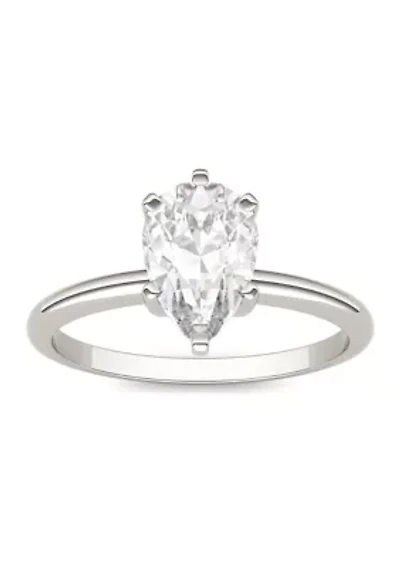 1.5 ct. t.w. Moissanite Pear Solitaire Ring 14K White Gold