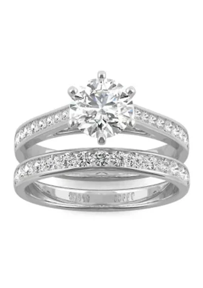 1.64 ct. t.w. Moissanite Bridal Set 14K White Gold