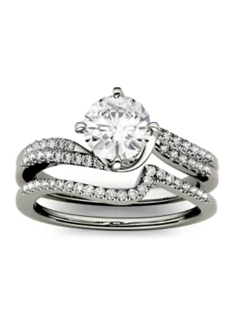 1.38 ct. t.w. Moissanite Bridal Set 14K White Gold