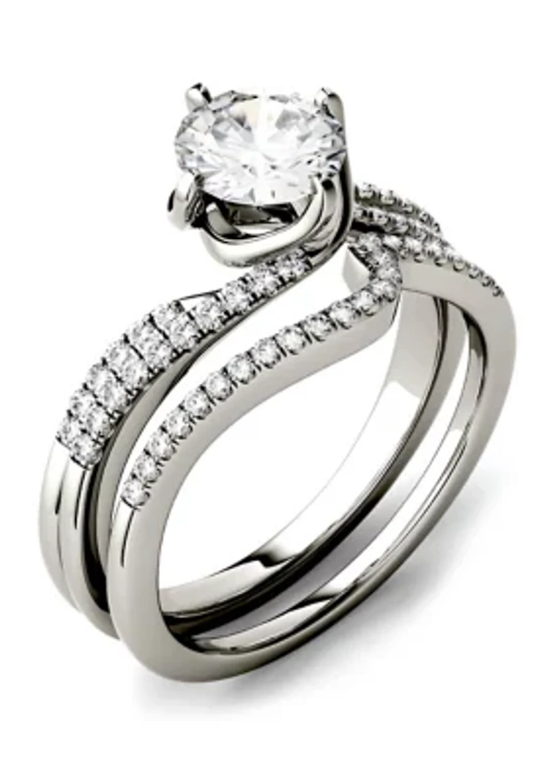 1.38 ct. t.w. Moissanite Bridal Set 14K White Gold