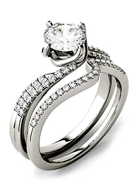 1.38 ct. t.w. Moissanite Bridal Set 14K White Gold