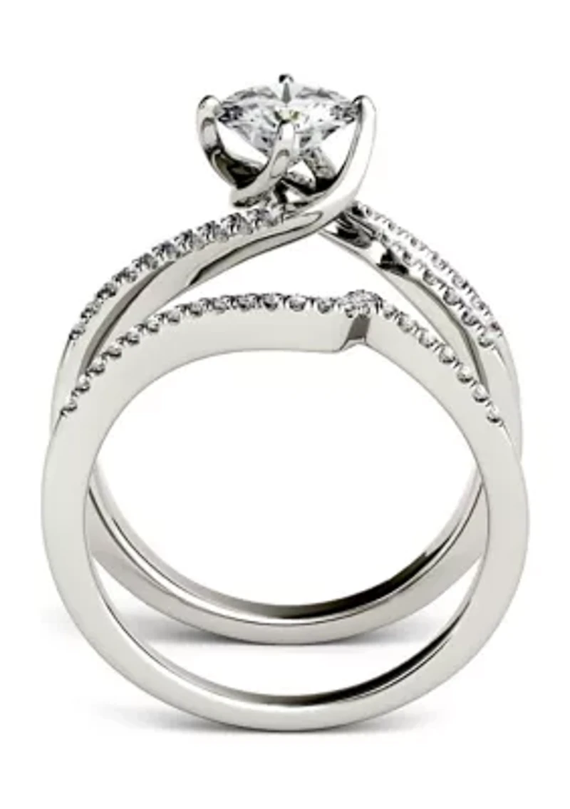 1.38 ct. t.w. Moissanite Bridal Set 14K White Gold