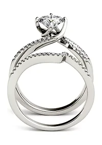 1.38 ct. t.w. Moissanite Bridal Set 14K White Gold
