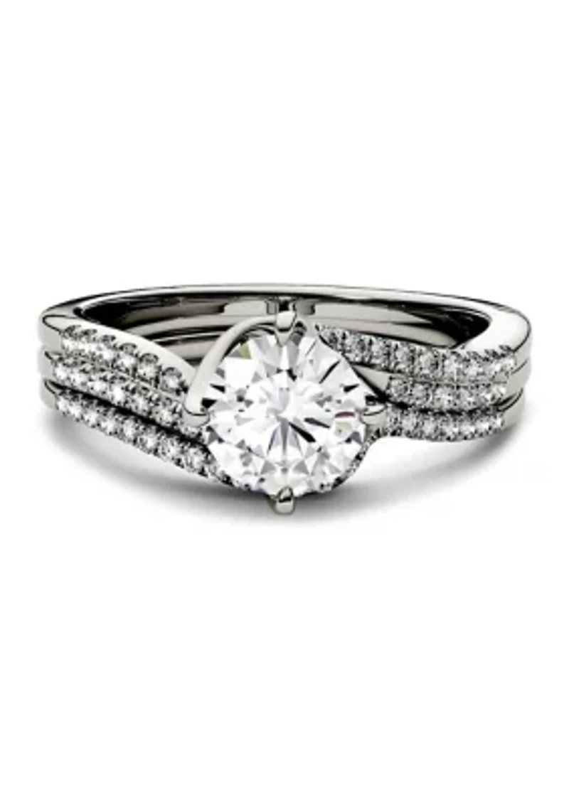 1.38 ct. t.w. Moissanite Bridal Set 14K White Gold