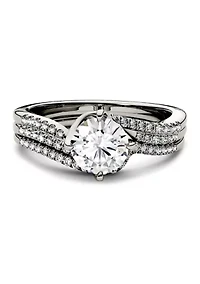 1.38 ct. t.w. Moissanite Bridal Set 14K White Gold