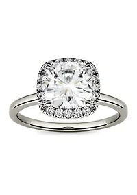 1.43 ct. t.w. Moissanite Cushion Halo Ring 14K Gold