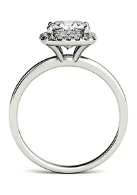1.43 ct. t.w. Moissanite Cushion Halo Ring 14K Gold