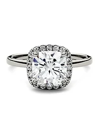 1.43 ct. t.w. Moissanite Cushion Halo Ring 14K Gold