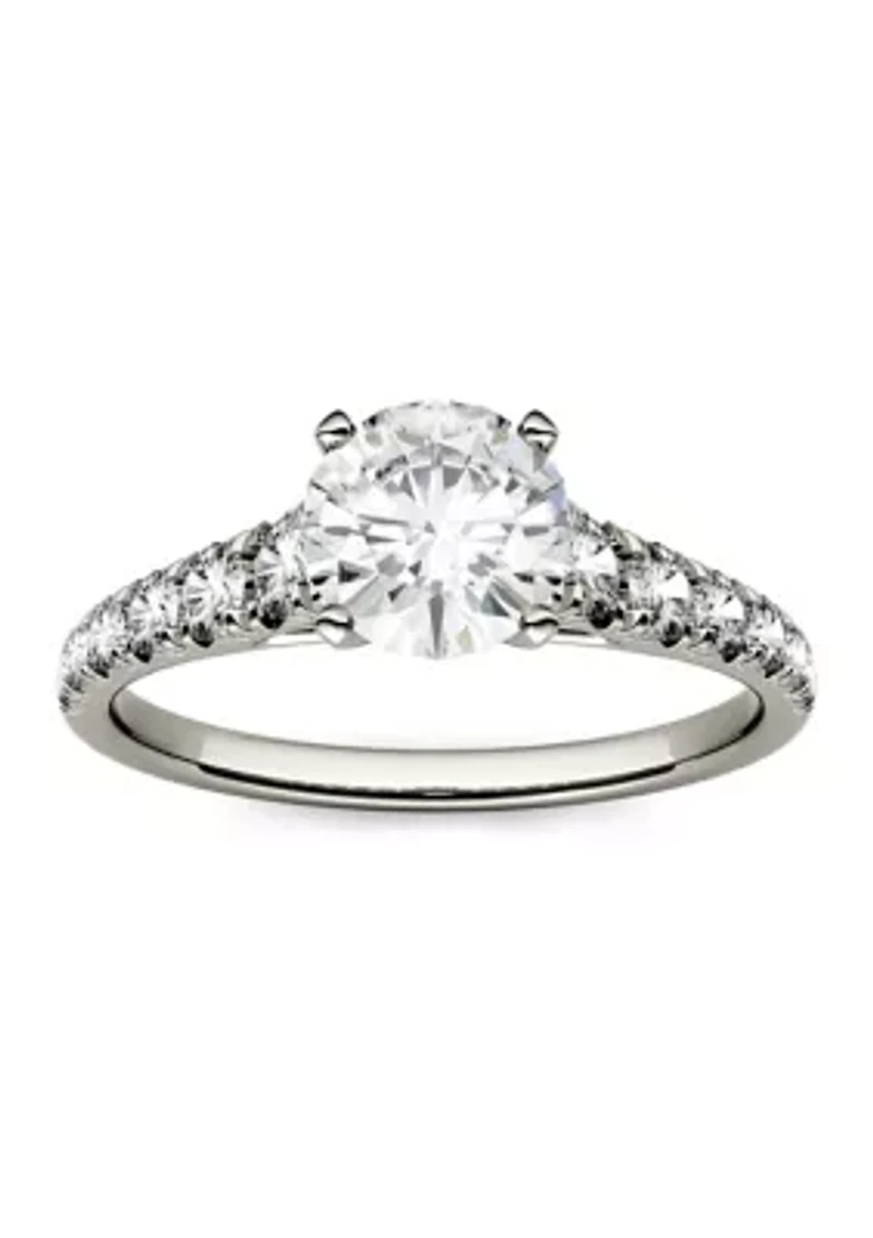 1.29 ct. t.w. Moissanite Engagement Ring 14K White Gold