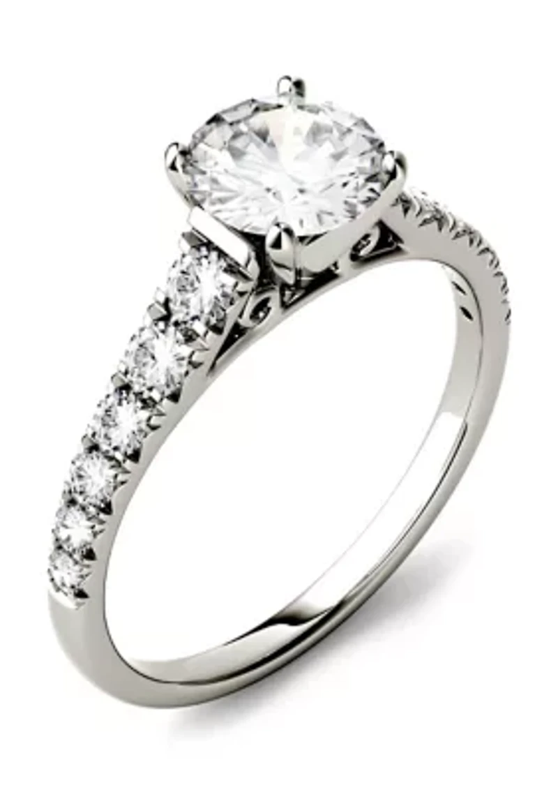 1.29 ct. t.w. Moissanite Engagement Ring 14K White Gold