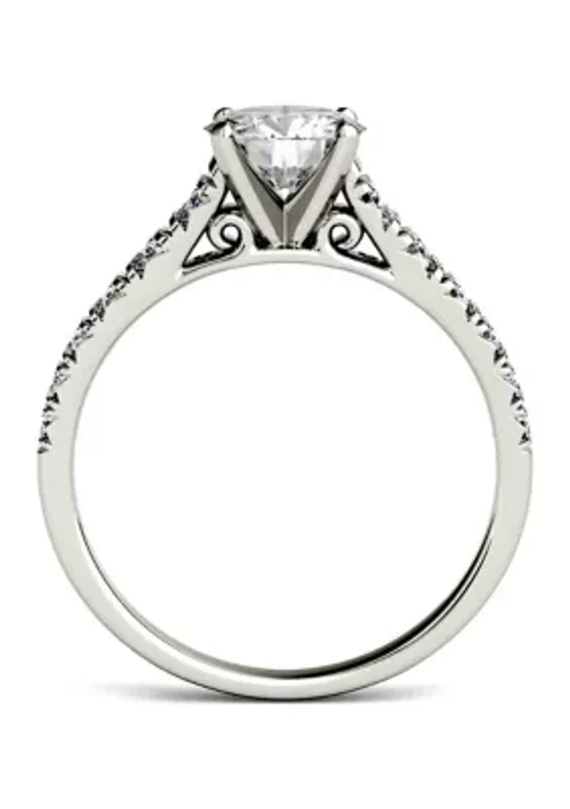 1.29 ct. t.w. Moissanite Engagement Ring 14K White Gold