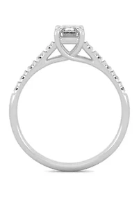 1.24 ct. t.w. Moissanite Emerald Cut Engagement Ring 14K White Gold