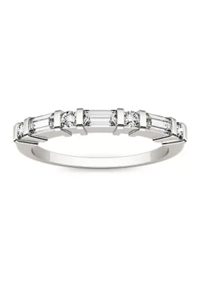 1/2 ct. t.w. Moissanite Baguette Wedding Band 14K White Gold