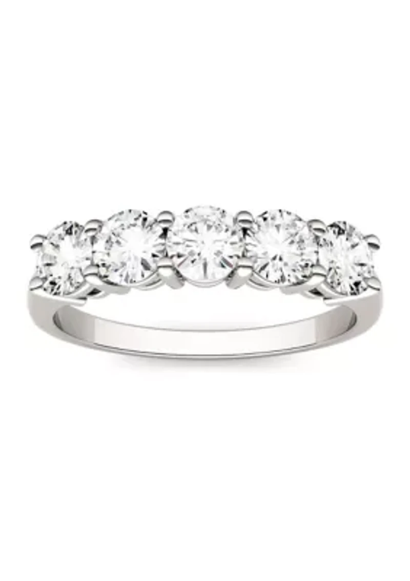 1.15 ct. t.w. Moissanite Five Stone Band 14K White Gold