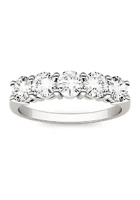 1.15 ct. t.w. Moissanite Five Stone Band 14K White Gold