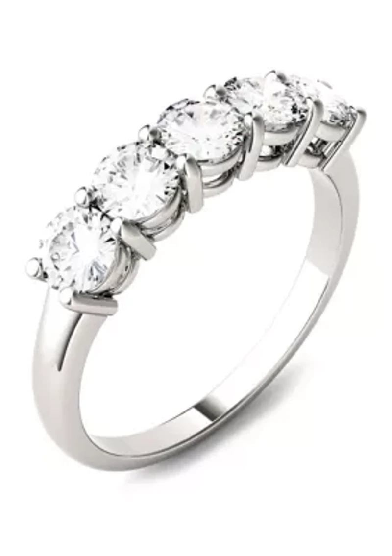 1.15 ct. t.w. Moissanite Five Stone Band 14K White Gold