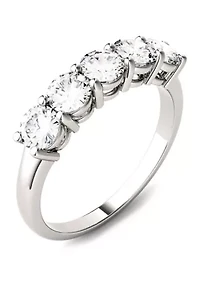 1.15 ct. t.w. Moissanite Five Stone Band 14K White Gold