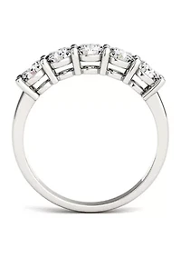 1.15 ct. t.w. Moissanite Five Stone Band 14K White Gold