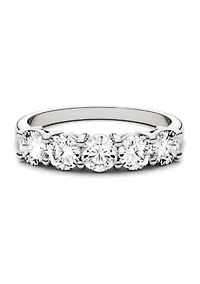 1.15 ct. t.w. Moissanite Five Stone Band 14K White Gold